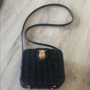 Black Square Basket Purse